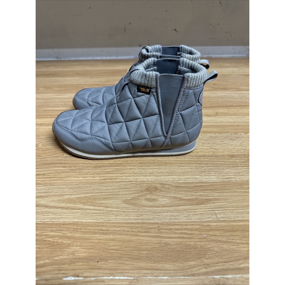 Teva ReEmber Mid Quilted Puffer Slip On Boots Gray Womens 9